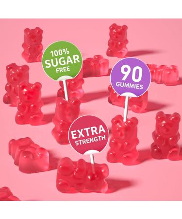 Magnesium Glycinate Gummies 1000mg Sugar Free - Magnesium L-Threonate with Calcium, VIT D3, B6, CoQ10 & Potassium - High Absorption for Sleep, Leg Cramps, Calm Mood & Memory - 90 Raspberry Gummies 90 Count (Pack of 1) - Buy Online on GoSupps.com