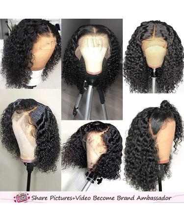 Legendhair 12 Inch Curly Bob Wigs | HD Transparent Lace Front Human Hair Wigs | Pre Plucked with Baby Hair | Natural Hairline | 150% Density | For Black Women - Buy Online on GoSupps.com