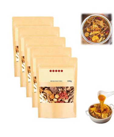 Soup Package of 11 Types of Mushrooms Dry Abalone Nutritious Mushroom And Herb Soup Set QICAIJUNGUTANG 11 Types Mushroom Soup Packets (5Pcs)