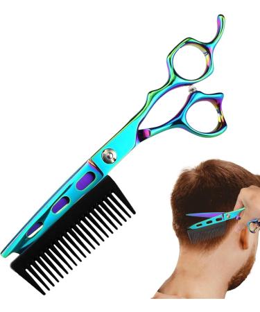 Fovolat Hairdressing Scissors 6 Inch Stainless Steel Hair Cutting Scissors | 2 in 1 Stainless Steel Hair Cutting Professional Barber Haircut Scissors for Elderly Children Green - Buy Online on GoSupps.com
