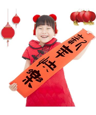 6 Pairs Baby Girls Chinese Style Hair Clips with Hairy Furry Balls and Tassels - Red Lantern Butterfly Decor - Perfect for New Year and Spring Festival - Buy Online on GoSupps.com