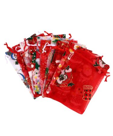 PLAFOPE 36pcs Christmas Cheesy Bag Clear Bags The Xmas Favor Bag Wrapping Bags Jewelry Elk 10X15CM As Shown