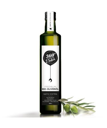 Premium organic olive oil cold pressed |(Greece Kalamata) |Greek extra native oil (virgin) mild fruity delicious |Biological cultivation |100% Koroneiki olives |500 ml (1 Pack)
