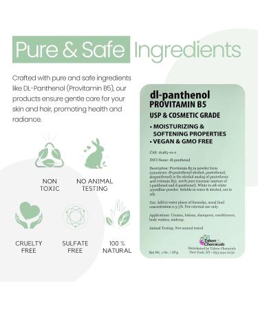 Provitamin B5 Powder dl-Panthenol DIY Panthenol Solution and Panthenol for Hair and Skin Moisturizer (2 Ounce / 56 Gram) 2 Ounce (Pack of 1) - Buy Online on GoSupps.com