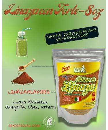Fibra de Linaza 100% Natural 8oz(227g) FORTE Suplemento Limenticio/ Faxseed Powder Dietary Supplement 8oz (227g)Omega-3 Fiber & Digestive Wellness Vegan Non-GMO Gluten-Free Perfect for Smoothies Oatmeal Yogurt & Sa  - Buy Online on GoSupps.com