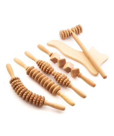 tuuli Accessories Maderotherapy Wood Set Massager Roller Cellulite Lymphatic Drainage Device