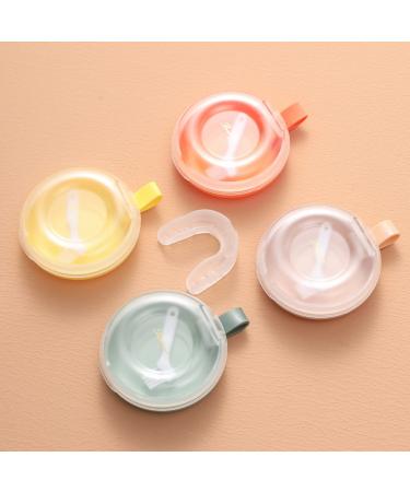 Anoudon 4PCs orthodontic tooth stop box Portable partial tooth prosthesis Storage container wrong teeth holder invisible brackets case