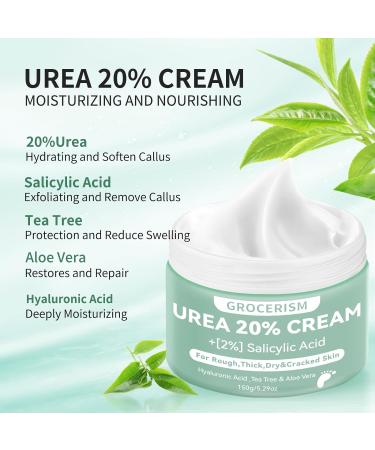 Urea Cream 20% (150g 2 Pack) - Horn Skin Remover Foot & Hand Cream with Hyaluronic Acid Tea Tree Aloe Vera for Deep Moisture & Callus Softening - Buy Online on GoSupps.com