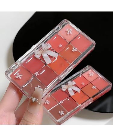 Lip Palette Set - 10 Glossy Lip Colors - Waterproof Lip Makeup Palette Moisturizing Jelly Tinted Lip Glosses for Women - Buy Online on GoSupps.com