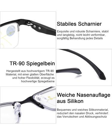 Photochrome Progressive Multifocus Reading Glasses | UV400 Self-Tinting Sunglasses | Rectangular Multifunctional Eyewear for Men & Women | Ideal for Outdoor Reading - Buy Online on GoSupps.com