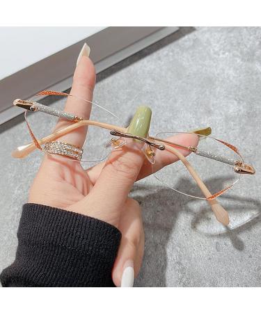 Zanlion Women's Diamond Rimless Anti-Blue Light Bifocal Reading Glasses - Ultra Light Silver (+1.50) - Buy Online on GoSupps.com