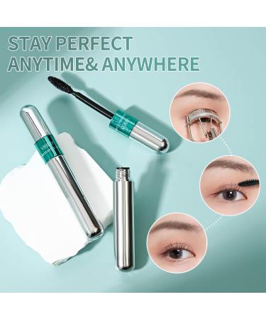 2 Pack Waterproof 2 in 1 Mascara for 5x Longer Lashes - Natural Lengthening & Thickening Effect - No Clumping - Superstrong 4D Silk Fiber Mascara Makeup (2 Pack) - Buy Online on GoSupps.com