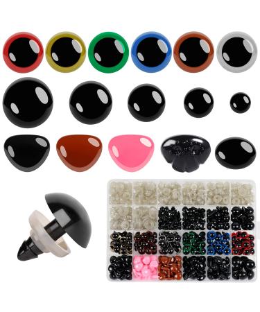 600pcs Plastic Colored Safety Eyes and Noses for Amigurumi  6mm 14mm colors