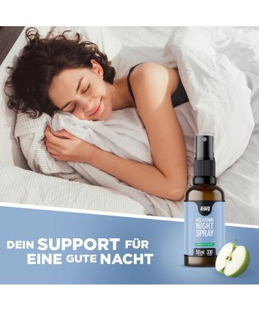 ESN Melatonin Night Spray 50ml - Green Apple Sleep Spray with Melatonin & Vitamin B6 for Better Sleep - Buy Online on GoSupps.com