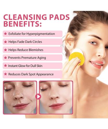 40-Piece Acid & Turmeric Cleansing Pads - Natural Exfoliating Face Pads for Makeup Removal & Spa Treatment | International Shipping Available - Buy Online on GoSupps.com