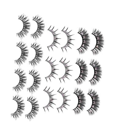 FRCOLOR 10 Pairs Glitter Diamond Eyelashes false lashes women lashes with rhinestones lashes with glitter costume eyelashes lash extensions supplies fluffy chemical fiber child