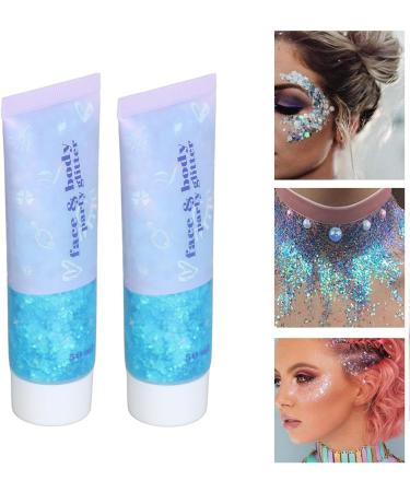 Body Glitter Gel - Versatile Face & Body Art for Festivals Parties & DIY Crafts | Vibrant Blue Color - Buy Online on GoSupps.com