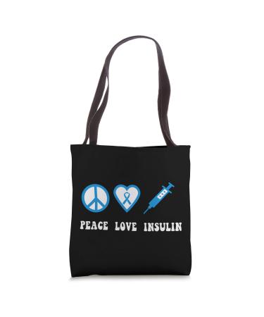 Peace Love Insulin Diabetes Awareness Diabetic Type One Gift Tote Bag 16 inches - Buy Online on GoSupps.com