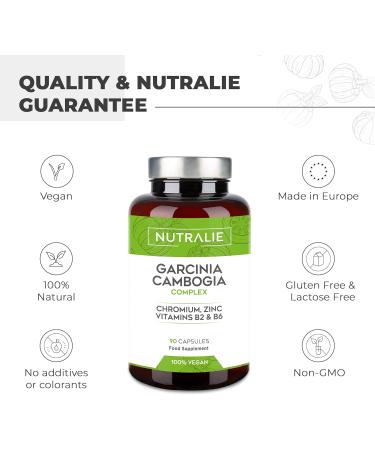 Natural Garcinia Cambogia Supplement with Chromium, Zinc, Vitamins B2 & B6 | 90 Vegan Capsules by Nutralie - Buy Online on GoSupps.com