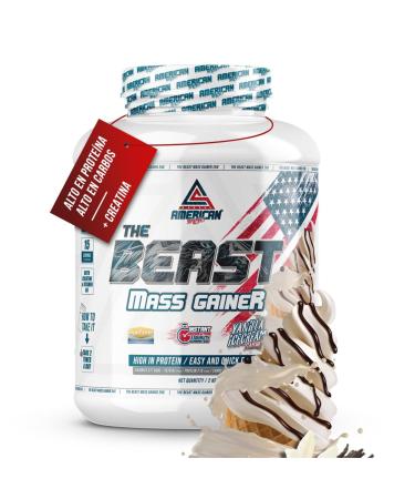 AS AMERICAN SUPPLEMENT Mass Gainer rich in carbohydrates and proteins helps with weight gain increases muscle mass contains creatine monohydrate 2 kg 1 package vanilla Vanilla 2 kg Paquete de 1