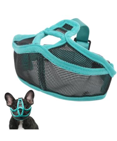Muzzle French bulldog muzzle for dogs dog muzzle with short snout mesh adjustable muzzle French bulldog for anti-biting anti-bell licks for French (XL)