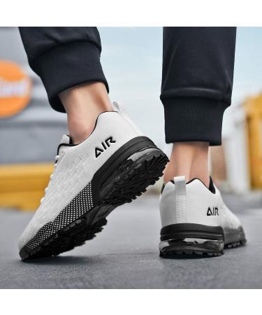 QAUPPE Men's Air Running Shoes - White (US7-12.5 D(M) 9.5) | Athletic Trail Tennis Sneaker - Buy Online on GoSupps.com