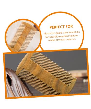 Fomiyes Green Sandalwood Beard & Fur Care Comb for Men - 2-Pack Wooden Bartkamm Travel Combs - Buy Online on GoSupps.com