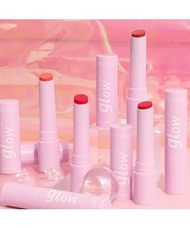 MUESCHER Glow Lip Balm | Vegan Plumping & Moisturizing Lip Care for Dry Cracked Lips | Tinted Dewy Shine Lip Balm (05 - Buy Online on GoSupps.com