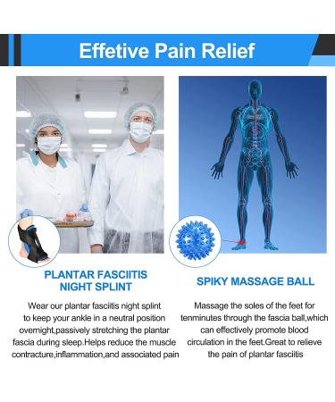 AMIAWIT Plantar Fasciitis Night Splint - Adjustable Brace for Heel, Ankle & Arch Pain Relief - Achilles Tendonitis Support - Women Men (Blue) - Buy Online on GoSupps.com