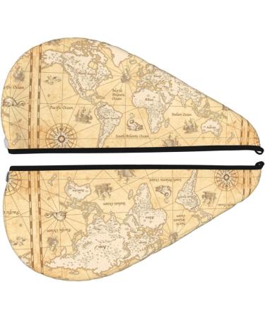 Hair Towel Wrap with Button - Quick Dry Hair Turban | World Map Design - Buy Online on GoSupps.com