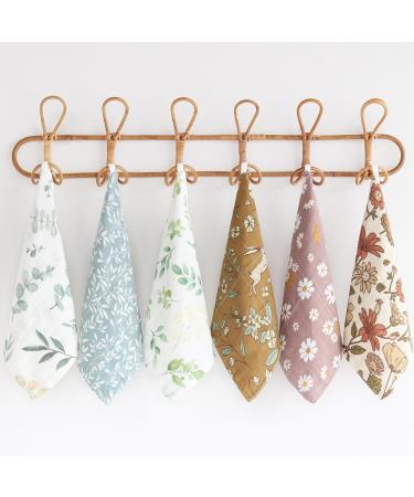 Lifetree Baby Musselin Washcloths - 6 Soft Bamboo Cotton Towels (26x26 cm) for Boys & Girls | Gentle Washcloths for Children & Plant Care - Buy Online on GoSupps.com