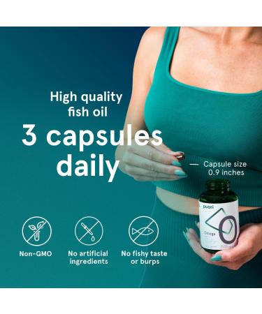 Puori Omega 3 Fish Oil Supplement - Ultra Pure & Burpless Wild Caught Fish Oil with 2000mg Omega 3 Fatty Acids 1250mg EPA & 500mg DHA Supports Heart Brain & Eye Health - IFOS Certified - 120 Softgels 120 Count (Pack of 1) - Buy Online on GoSupps.com