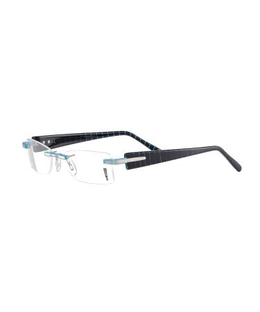 Switch it! Set of interchangeable temples acetate black with colored stripes Combi 431 black-turquoise