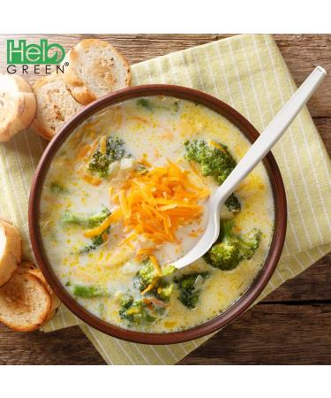 HeloGreen Eco-Friendly 6 Cornstarch Soup Spoons - 50 Pack | Heavy Duty Disposable Alternative to Plastic Utensils | Ivory Color - Buy Online on GoSupps.com