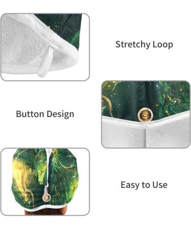 Green & Yellow Dragon Head Hair Towel 2 Pack - Quick Dry Super Absorbent Turbans for Women & Girls - Buy Online on GoSupps.com