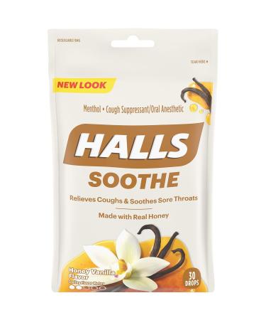 HALLS Soothe Honey Vanilla Cough Drops - 30 Drops | Best International Shipping - Buy Online on GoSupps.com