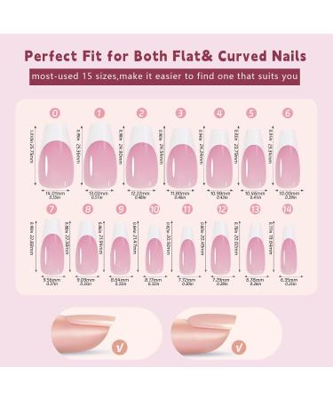  Aublinto Nails French Press on Nails Long False Nails Ballerina Acrylic Manicure Decoration Coffin Acrylic Gel Nails DIY Nail Art for Women Girls - Buy Online on GoSupps.com