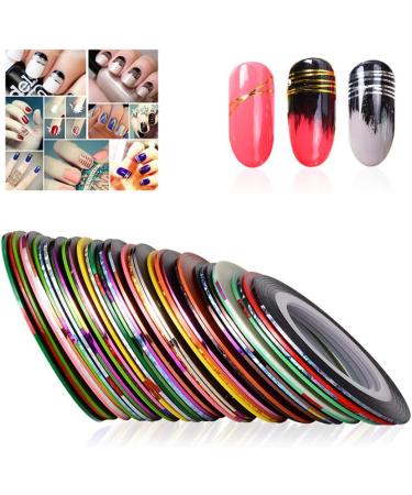Nail Striping Tape Line Adhesive Nail Sticker Nail Art Decoration Nail Strips Sticker Red template - Buy Online on GoSupps.com