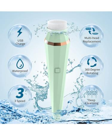 Xawy Facial Cleansing Brush - Rechargeable Waterproof 360 Spin Face Scrubber with 3 Modes and 4 Brushes for Deep Cleansing and Exfoliation - Ideal for Blackhead Removal and Massaging - Buy Online on GoSupps.com