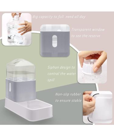 2-Pack Automatic Pet Feeders & Water Dispensers - 1 Gallon Capacity for Cats, Dogs, Puppies & Kittens - Gray - Buy Online on GoSupps.com