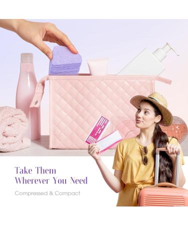 Compressed Flower-Shaped Facial Sponges | Exfoliating Cleaning Sponge for Beauticians (Triangles | Purple) - International Shipping - Buy Online on GoSupps.com