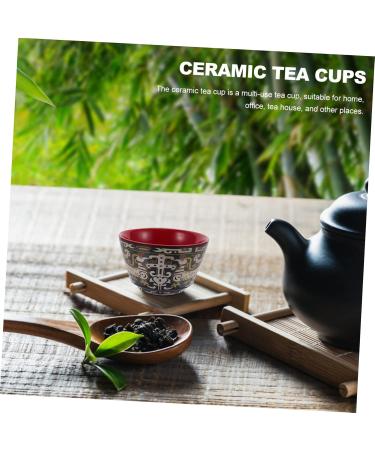 LABRIMP Tea House Accessory Ceramic Tea Cup Chinese Decor Glasses Tea Bowl Home Teacup Japan Single Cup Office As Shown 8X8X4.8CM - Buy Online on GoSupps.com