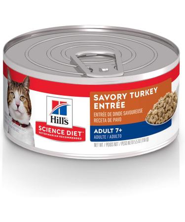 Hill's Science Diet Senior 7+ Canned Cat Food Savory Turkey Entr e | Tender Tuna Dinner (5.5 oz 48 Packs) - Buy Online on GoSupps.com