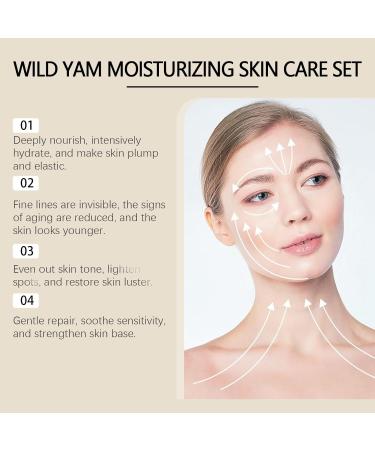 3 in 1 Organic Wild Yam Cream Skin Care Set - Anti Aging Toner & Moisturizing Lotion for Women | Reduce Fine Lines & Nourish Skin - Buy Online on GoSupps.com