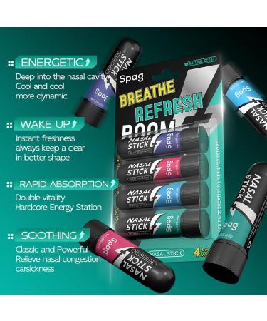 LAMUSELAND Essential Oil Nasal Inhaler Natural and Organic Plant 6 Flavors Nasal Stick Energy Bar for Sinus & Congestion Relief Daily Relaxation and Energy Boost (Multi-4) - Buy Online on GoSupps.com