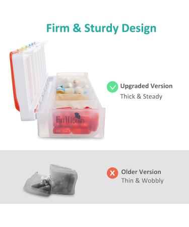 Shop Fullicon Weekly Pill Organizer - 7 Day Spill Proof Large Pill Box | Travel Medicine Organizer for Vitamins & Supplements (Rainbow Clear) - Fast International Shipping - Buy Online on GoSupps.com