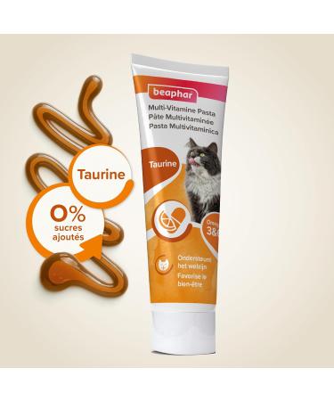 BEAPHAR Multivitamin Paste with Taurine and Omegas for Cats Food Supplement Promotes Shiny Coat Strengthens the Cardiac System and Visual Acuity 100 G Tube - Buy Online on GoSupps.com