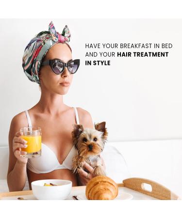 SMPL OBJECTS Reusable Leakproof Shower Cap for Women - Tropical Design - Buy Online on GoSupps.com