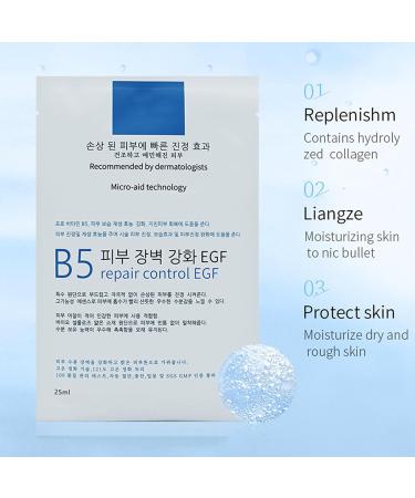 B5 Vitamin Repair Facial Mask Vitamin B5 Facial Mask B5 Serum Mask B5 Repair Facial Mask Rejuvenating Sheet Mask Multi-effect Repair Mask Moisturizing Soothing Skin Diminishing Acne Marks - Buy Online on GoSupps.com