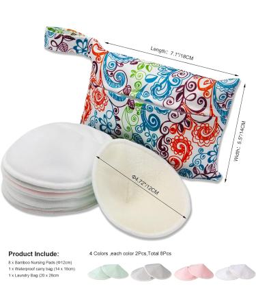 PINOWU Women's Nursing Pads - Reusable Breastfeeding Nipple Covers - 8 Washable Pads + Wet Bag - Maternity Essentials (Pastel Touch Large 4.7 - Buy Online on GoSupps.com